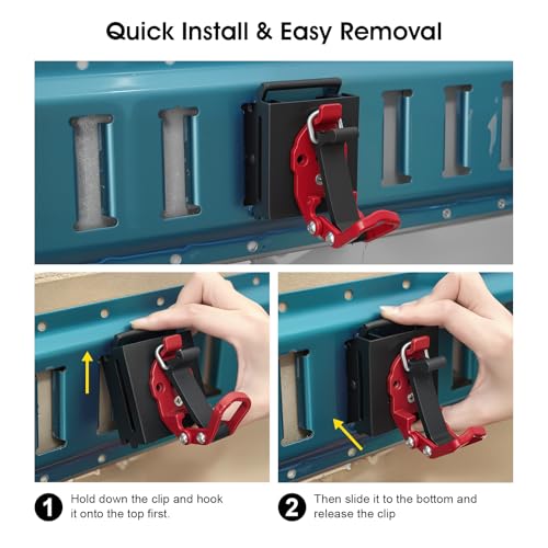 2 Pack E Track Tool Holder with Quick Release, Adjustable Clamp - Image 7
