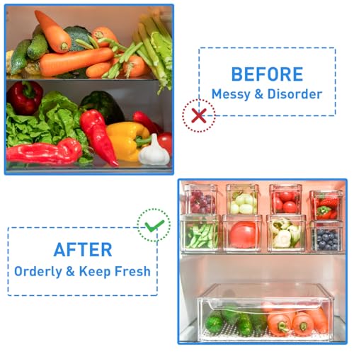 POMEAT 10 Pack Clear Fridge Organizers and Storage with Lids - Image 6