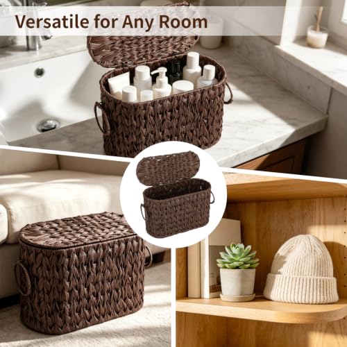 Toilet Paper Storage Basket, 15.7 x 6.5 x 9.8 in Plastic Woven - Image 7