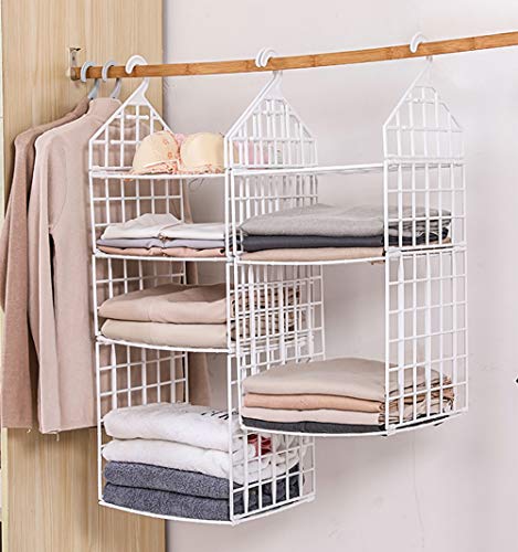 Plastic Hanging Closet Organizer, Folding Wardrobe Storage Rack - Image 3