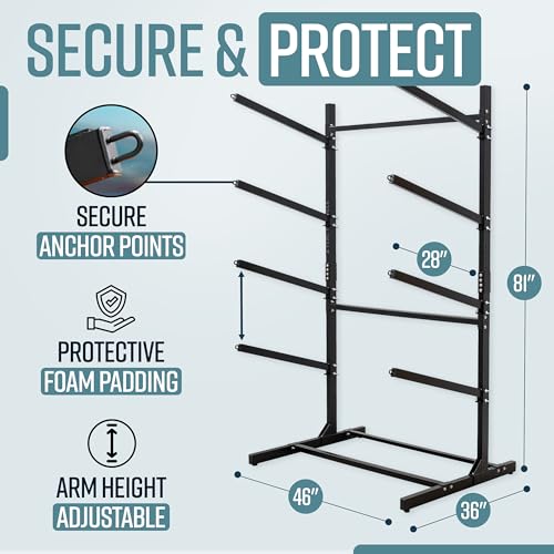 Teal Triangle Adjustable Freestanding Kayak Storage Rack - Image 3