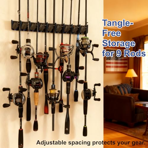 Vertical Fishing Rod Storage Rack Wall Mounted Pole Holder - Image 4