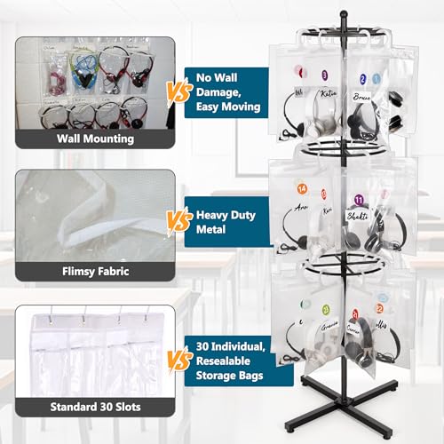 Loghot Freestanding Metal Headphone Storage Stand with 30 - Image 5