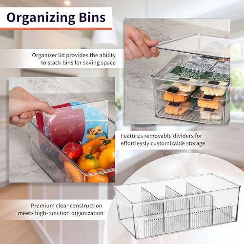 ClearSpace Pantry Organizer Storage Bin with Divider & Lid, 2 - Image 4