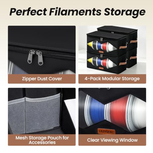 4 Pack Foldable 3D Printer Filament Storage Box - Image 5