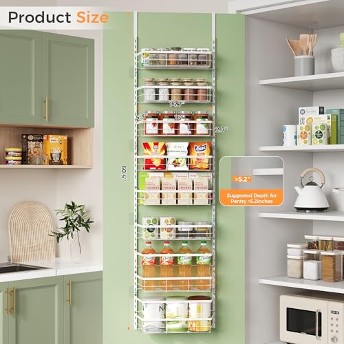 TOPCJ Over the Door Pantry Organizer,8-Tier Adjustable Heavy Duty - Image 3