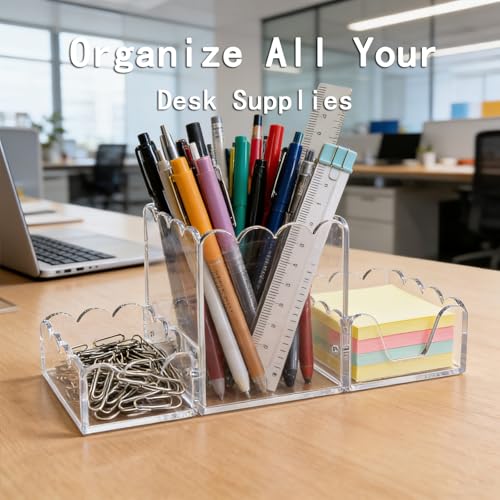 YAGELI Acrylic Desk Organizer Set of 3, Clear - Image 7
