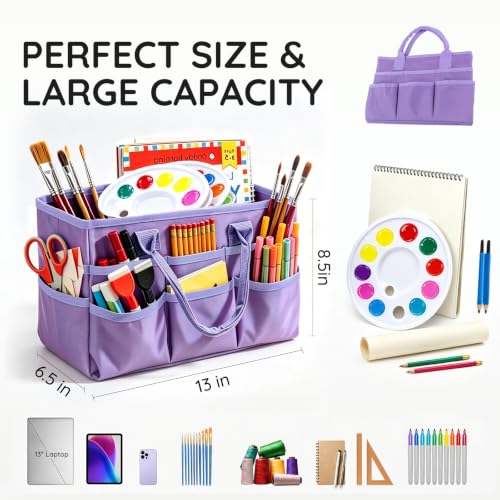 Craft Organizer Tote Bag, Art Supply Organizer Bag for Art - Image 3