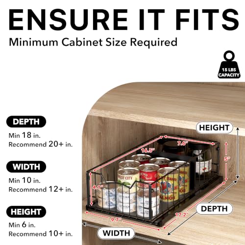 Simple Houseware Pull-Out Cabinet Sliding Basket, 17.2Dx9.7Wx5H - Image 4