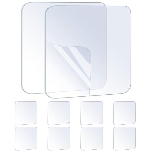10PCS Premium Double Sided Mounting Squares Clear Tape,Heavy Duty Adhesive Pads for Pictures,Poster Hanging Strips - Strong Sticky Tack,Waterproof Adhesive for Shower,Wall Patch,Sticky Pads