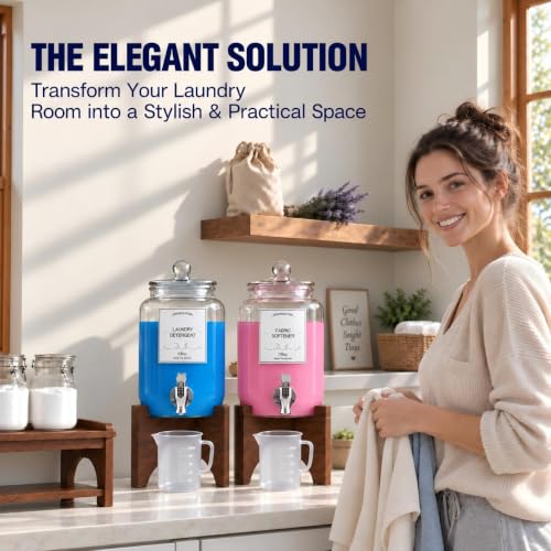 Glass Laundry Detergent Dispenser, 108oz (2 Pack) | Home Organization - Image 4