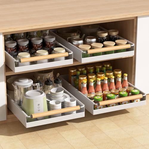 2 Pack Pull out Cabinet Organizer, 16" Deep Pull Out - Image 2