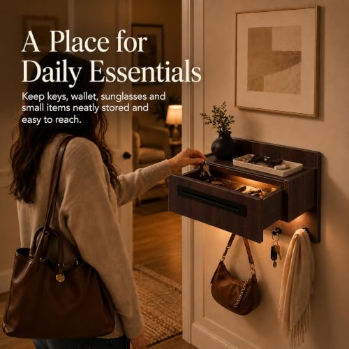 Wall Mounted Entryway Coat Rack with Mail Organizer - Image 4