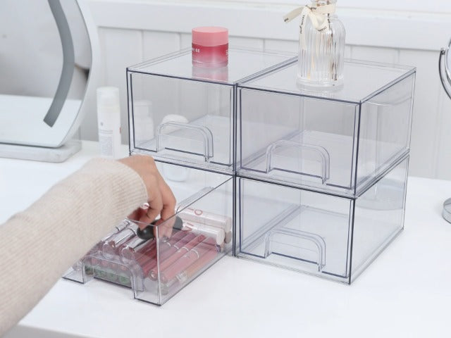 Vtopmart 6 Pack Small Clear Stackable Storage Drawers for Desk, Countertop - Image 8