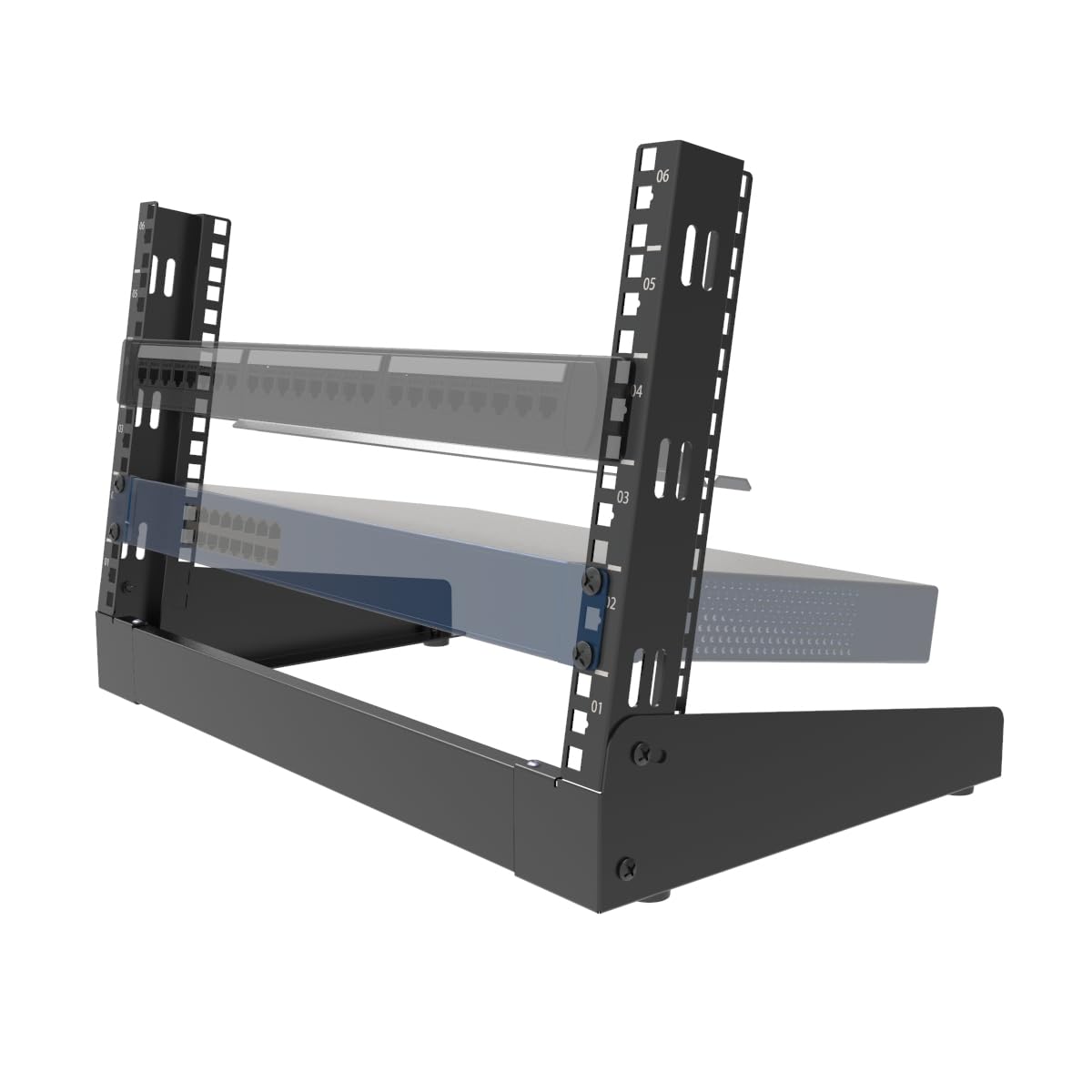 6U Desktop Network Rack 19 inches Small Open Frame Rack 2 Post - Image 1