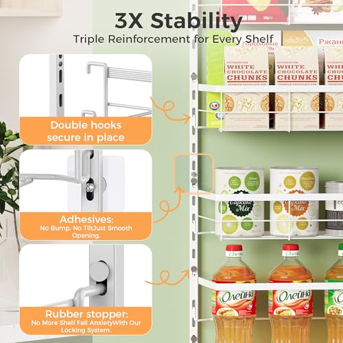 TOPCJ Over the Door Pantry Organizer,8-Tier Adjustable Heavy Duty - Image 4