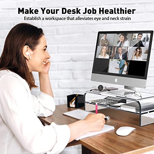 AboveTEK 2-Tier Acrylic Monitor Stand, Computer Rise | All Products - Image 6