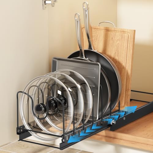 Pull Out Pots and Pans Organizer Under Cabinet, 1 Pack 8 Dividers - Image 2