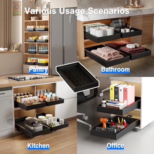 Mustorn 2 Pack Pull Out Cabinet Organizer,21.8" Deep Slide Out - Image 6