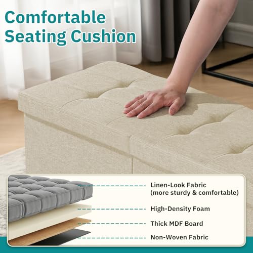 35-INCH Storage Ottoman Bench, Footrest with Storage - Image 5