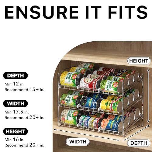 Simple Houseware 3-Tier Stackable Can Organizer Rack Hold 36 - Image 5