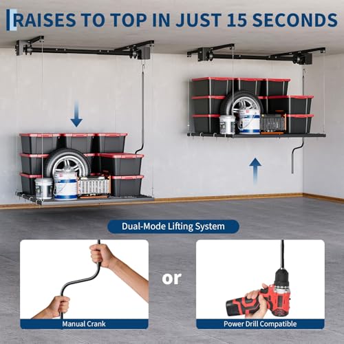 Takywep 4x4 ft Overhead Garage Storage Lift Rack | Garage Storage - Image 5