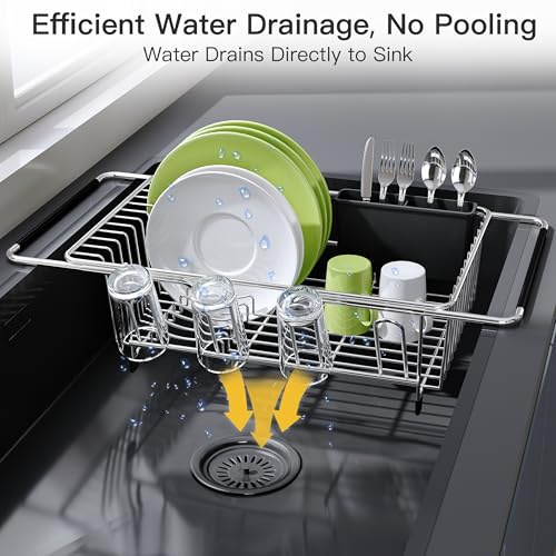 JASIWAY Dish Drying Rack in Sink, Dish Drainer with Cup - Image 7