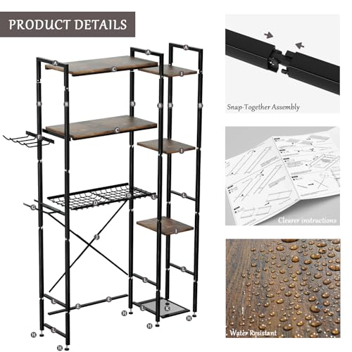 Over The Toilet Storage Cabinet, 3-Tier Bathroom Shelves - Image 5
