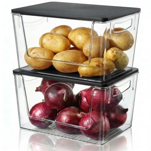 Heyuzb Pantry Organizers Storage, 2 Pack Large Clear | All Products - Image 2