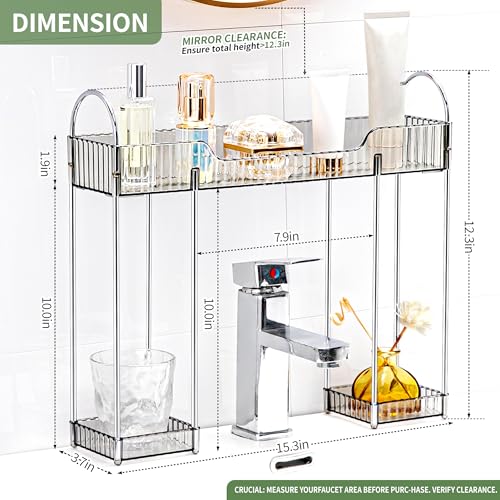 YCIA&DONE Bathroom Countertop Organizer Over The Faucet, Narrow - Image 3
