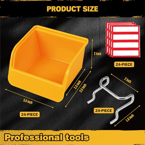 Pegboard Bins Organizer Set 24-Pack - Durable Storage Tray - Image 3