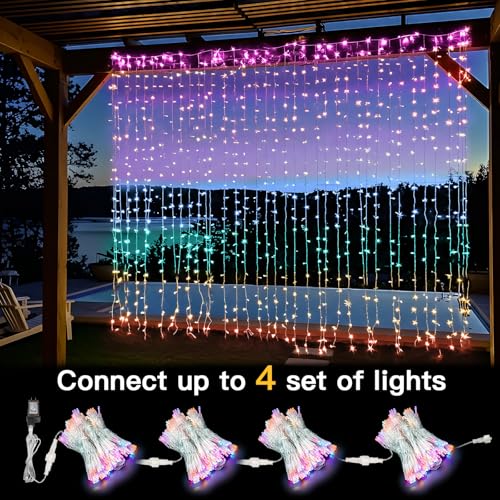 suddus Curtain Lights for Bedroom, 320 Led 9.8ft x9.8ft Hanging - Image 3