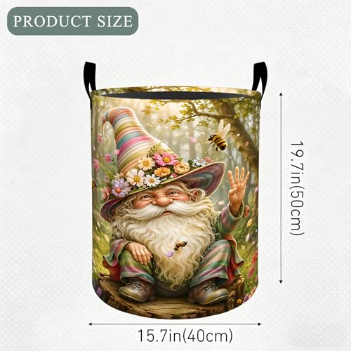 Gnome Laundry Basket Hamper, Organizer Bins Gifts for Women Kids - Image 4