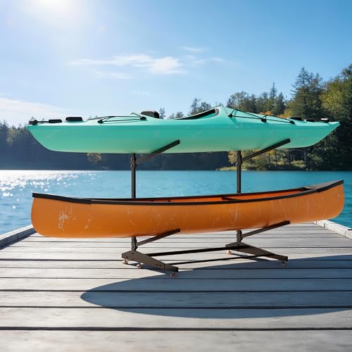 2-Tier Freestanding Kayak Rack, 220lb Heavy Duty Stand - Image 2