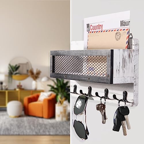 ADIIL Mail and Key Holder for Wall Decorative, Wooden Wall - Image 3