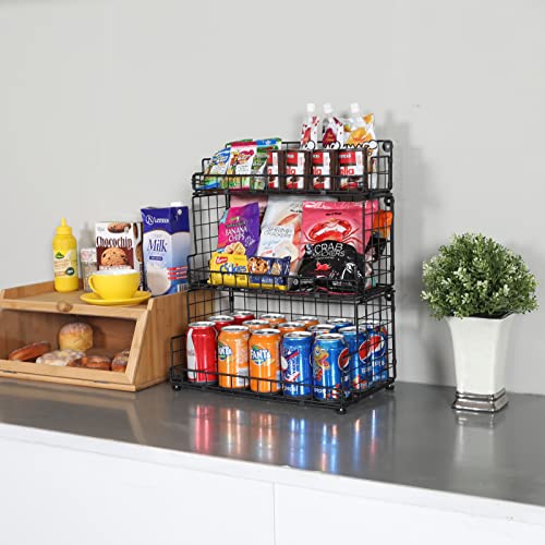 X-cosrack Stackable Wire Basket 3 Tier Countertop& Wall Mounted - Image 3