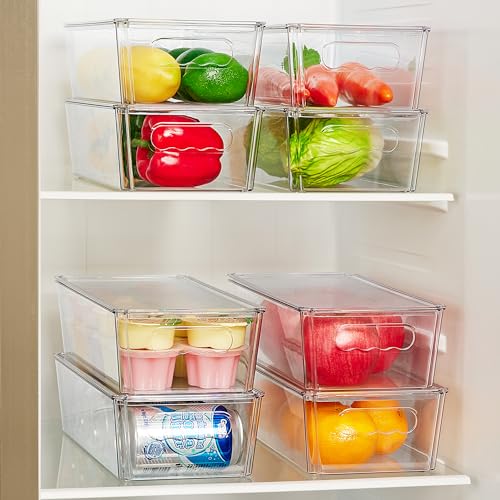 Vtopmart 4pcs Clear Stackable Storage Bins with Lids - Image 4
