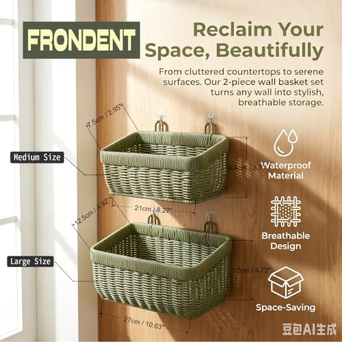 Wicker-Style Hanging Baskets, Wall Mounted Storage Organizer - Image 4