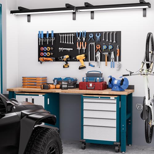 INCLY 70PCS Pegboard Wall Organizer Kit with Metal Panels - Image 3