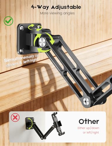 OHLPRO Tablet Wall Mount Holder, 360° Heavy Duty Aluminum iPad - Image 3