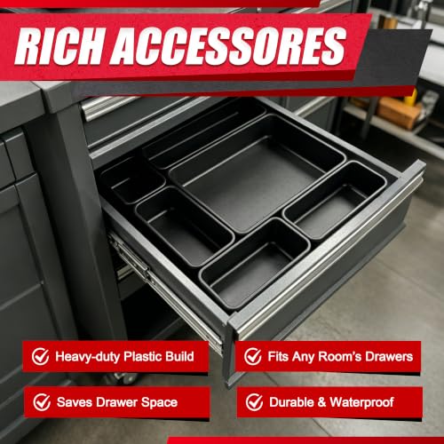 70 PCS Tool Box Organizer Tray Divider Set, 5-Size Black - Image 4