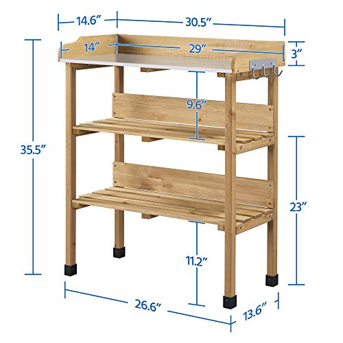 Yaheetech Potting Bench Outdoor Console Table w/3-Tier - Image 4