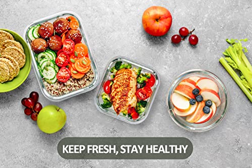 M MCIRCO 24 Piece Glass Food Storage Containers with Lids,Gray - Image 7