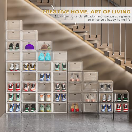 12 Pack Shoe Organizer, Stackable Shoe Storage Boxes - Image 3