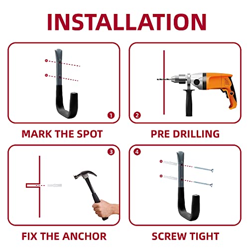Heavy Duty Garage Storage Utility Hook, Wall Mount Garage - Image 7
