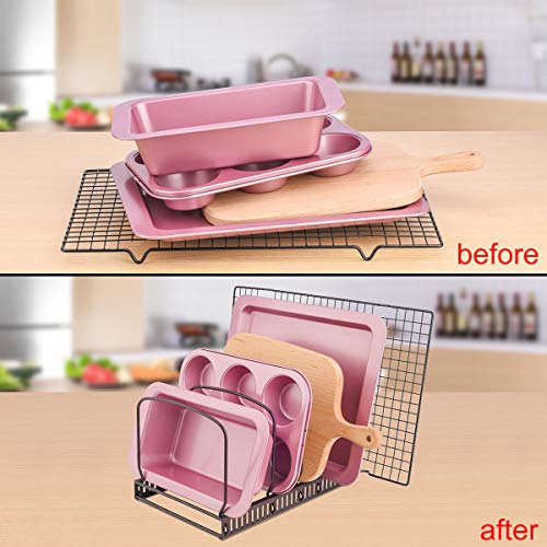 Toplife 10+ Bakeware Organizer Rack for Kitchen Bakeware - Image 4