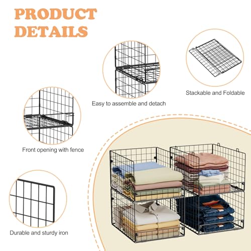 4-Tier Stackable Closet Organizers and Storage Shelves - Image 5