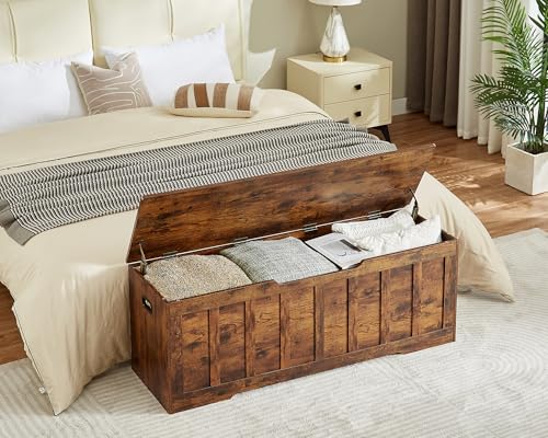 51.2"Storage Chest Extra Large,Wooden storage bench(Rustic Brown) - Image 6