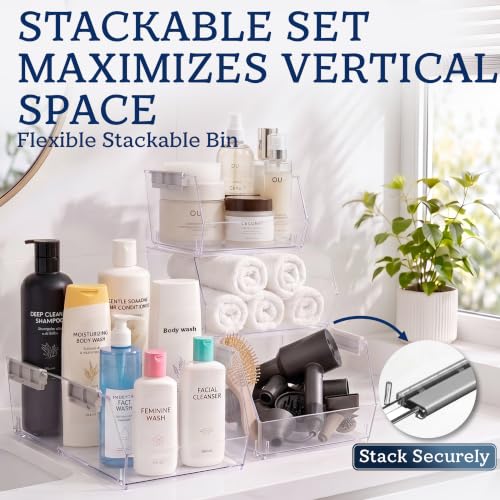 HOMESTEAD Set of 4 Stackable Storage Bins, 2 Large + 2 - Image 7