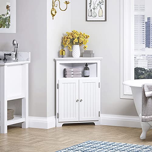UTEX Corner Bathroom Cabinet with Doors and Adjustable Shelf - Image 7